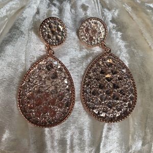 Gorgeous Pair of Sparkling Teardrop Earrings